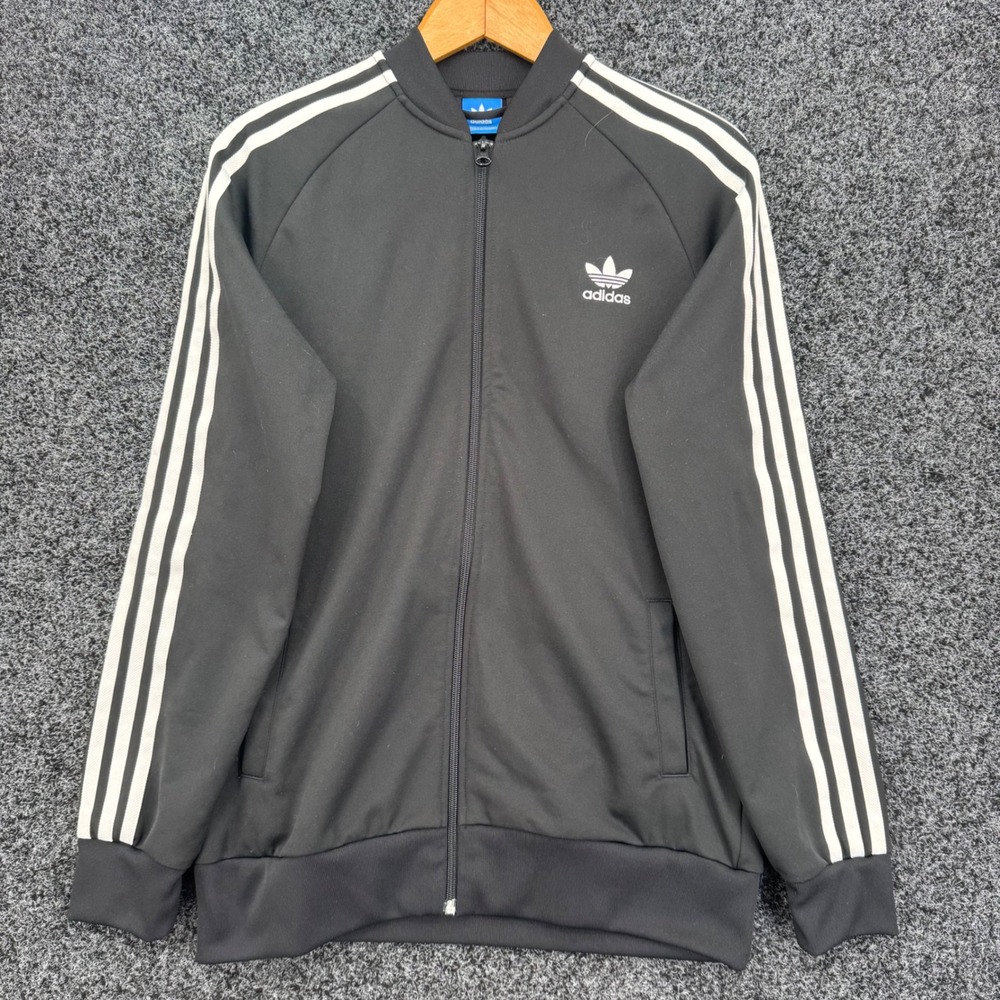 Adidas Originals Boys XL 15-16Y Black Superstar Track Jacket Trefoil Full Zip